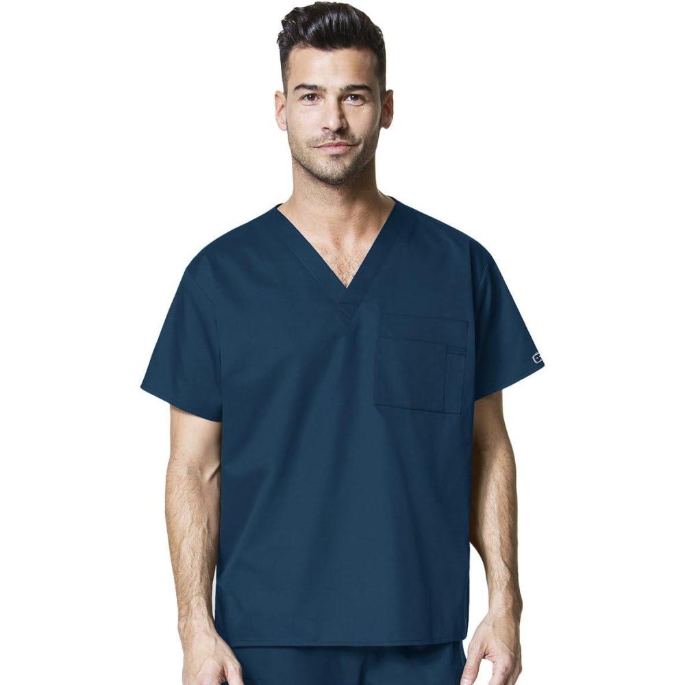 WonderWink Unisex-Adult Unisex V-Neck Top(Caribbean Blue)
