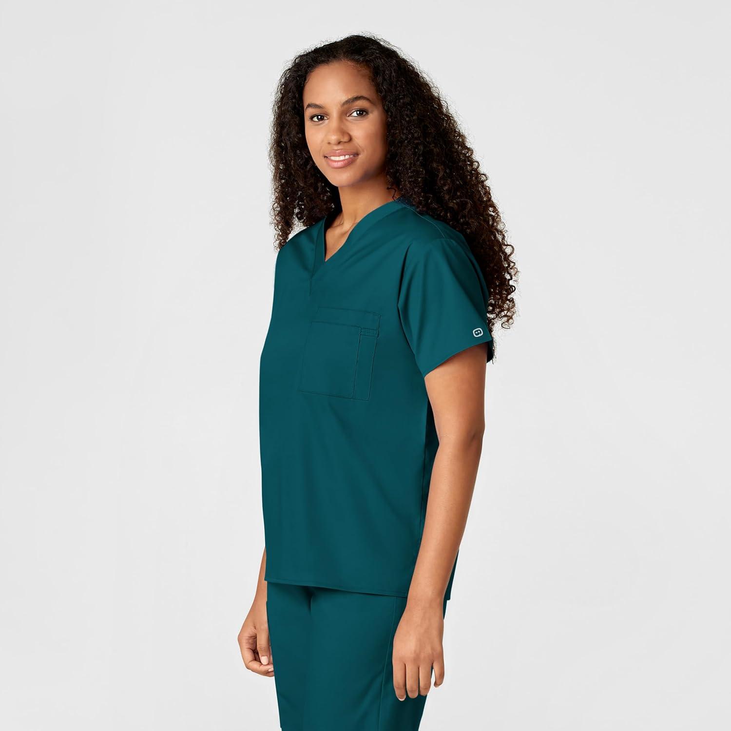 WonderWink Unisex-Adult Unisex V-Neck Top(Caribbean Blue)