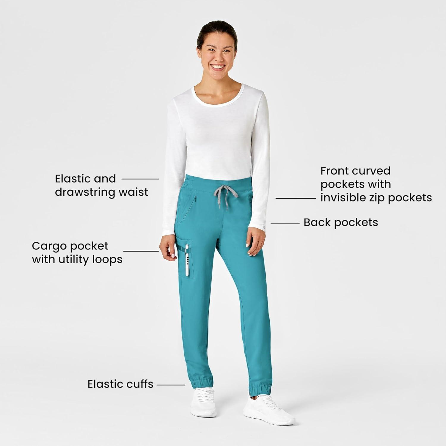 WonderWink Womens Renew Women’s Jogger Scrub Pant(Teal Blue)
