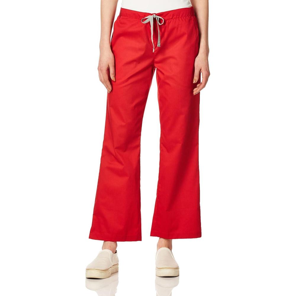 Wink WonderWORK Scrubs for Women, Flare Leg Scrub Pants(Red)