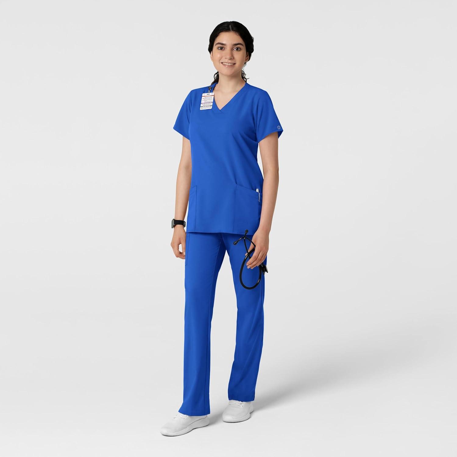 Wink Scrubs for Women, W123, Classic V-Neck Tops with 2 Pockets(Royal)