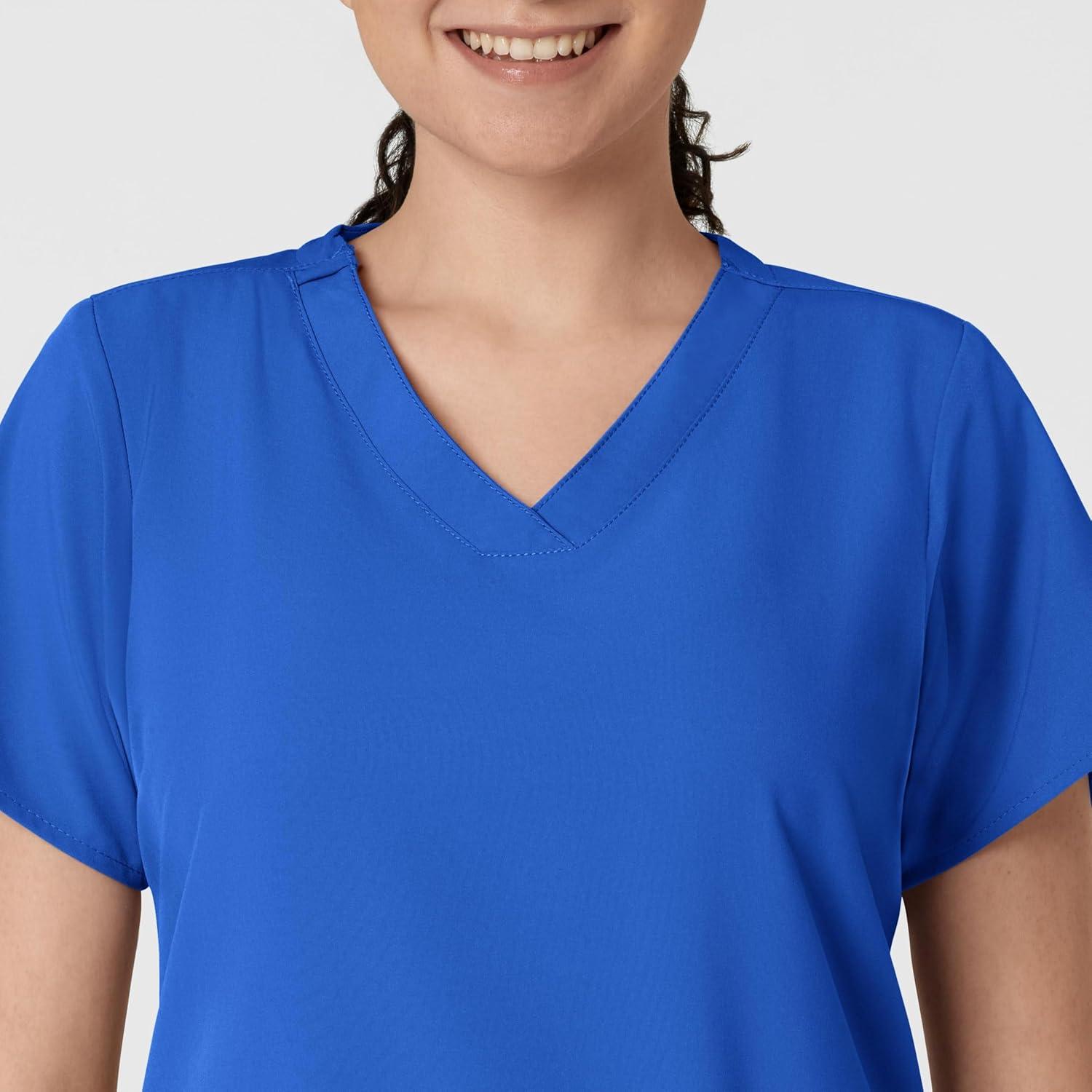 Wink Scrubs for Women, W123, Classic V-Neck Tops with 2 Pockets(Royal)