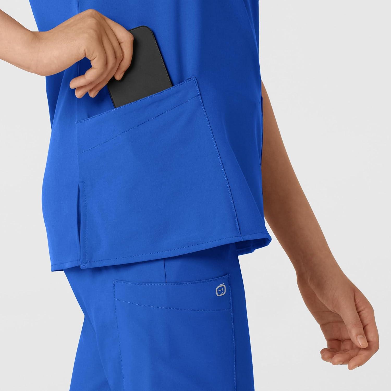 Wink Scrubs for Women, W123, Classic V-Neck Tops with 2 Pockets(Royal)