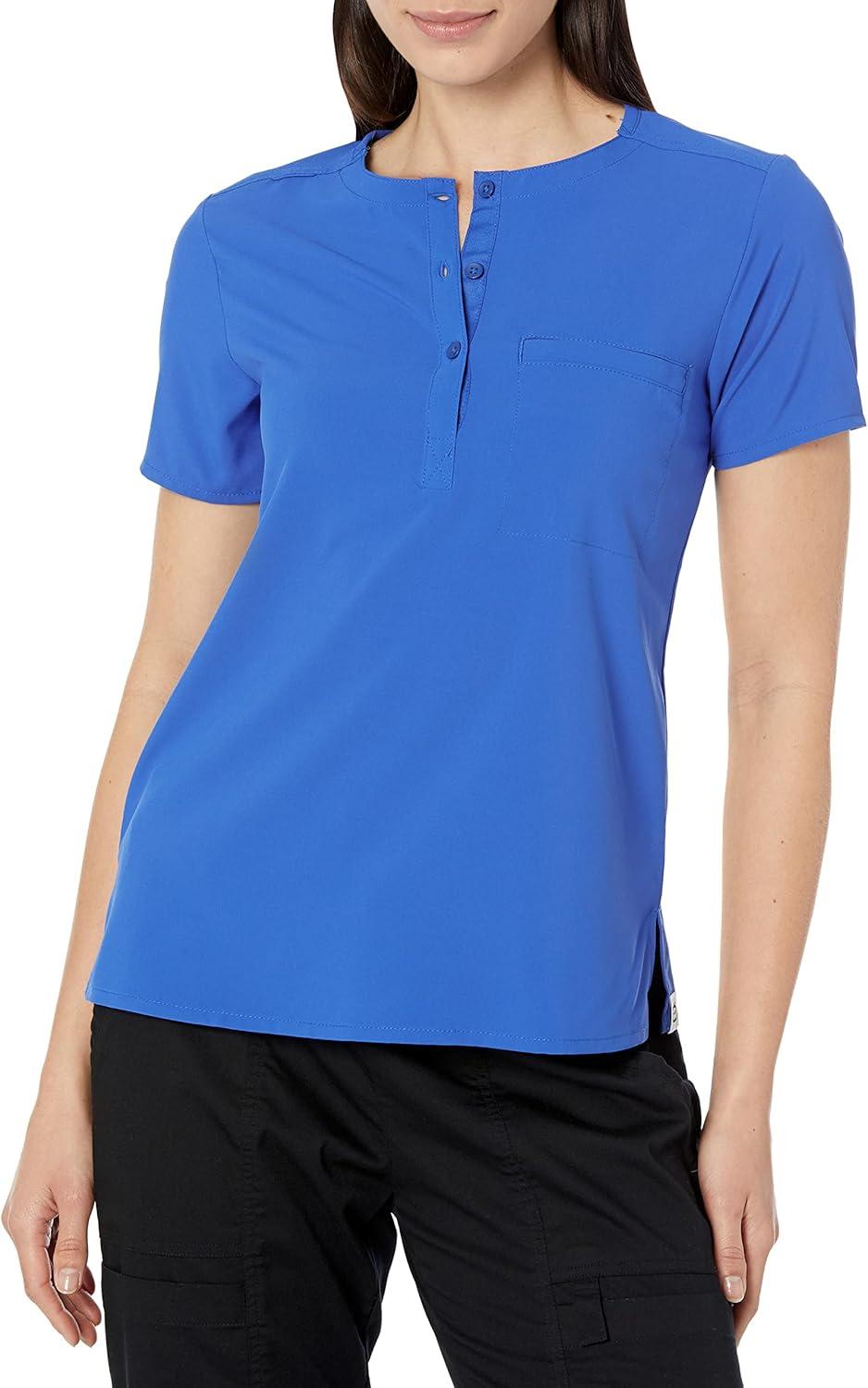 WonderWink Womens Mandarin Collar Tuck-in Top(Royal)