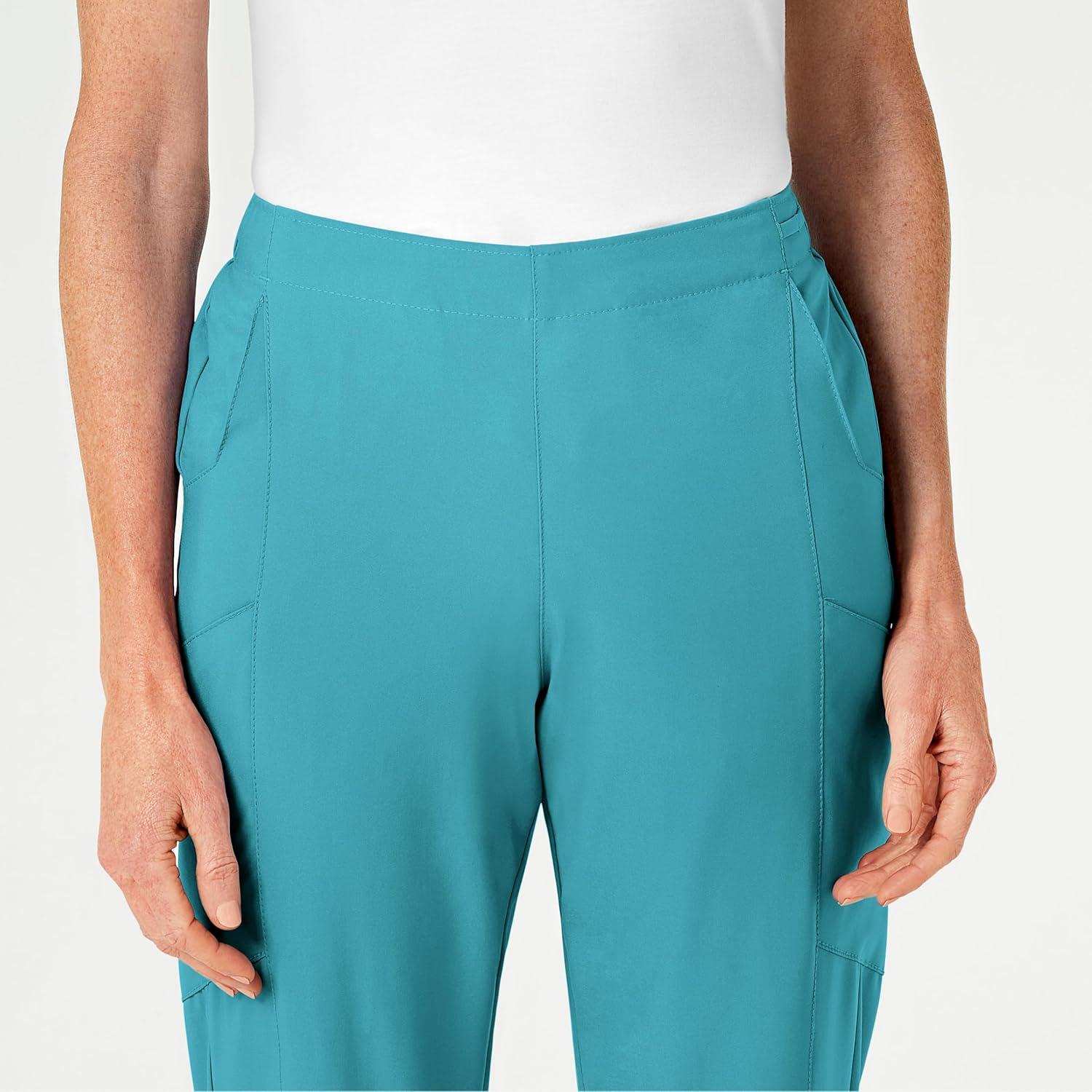WonderWink womens Women’s Flat Front Cargo Scrub Pant(Teal Blue)