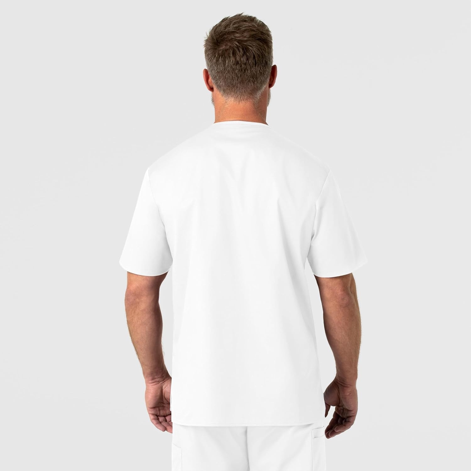 WonderWink Men’s Big Wonderwork Big Men’s V Neck Scrub Top(White)
