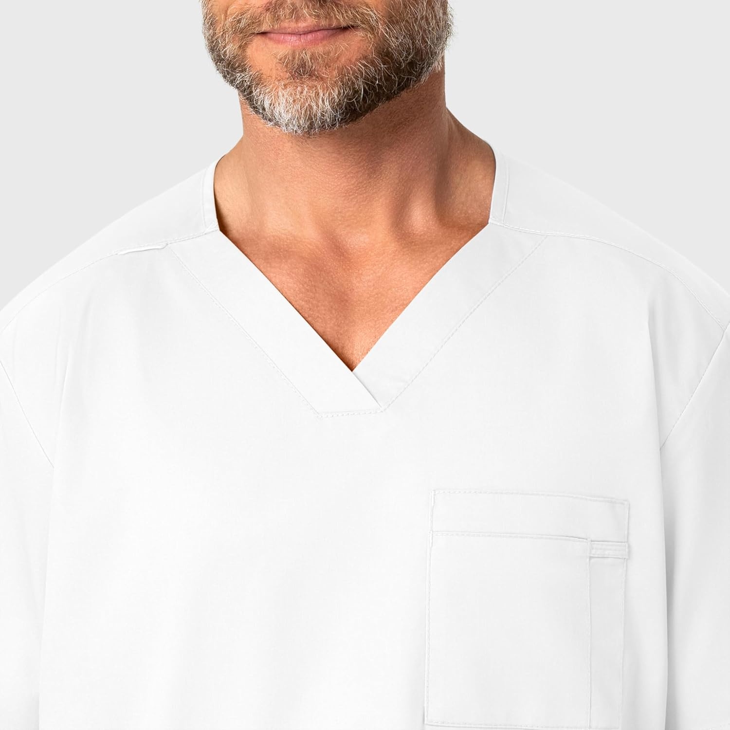 WonderWink Men’s Big Wonderwork Big Men’s V Neck Scrub Top(White)