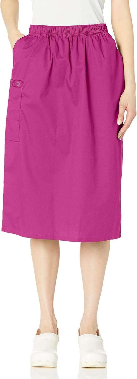 WINK WonderWORK Women’s Pull On Cargo Skirt(Fuchsia)