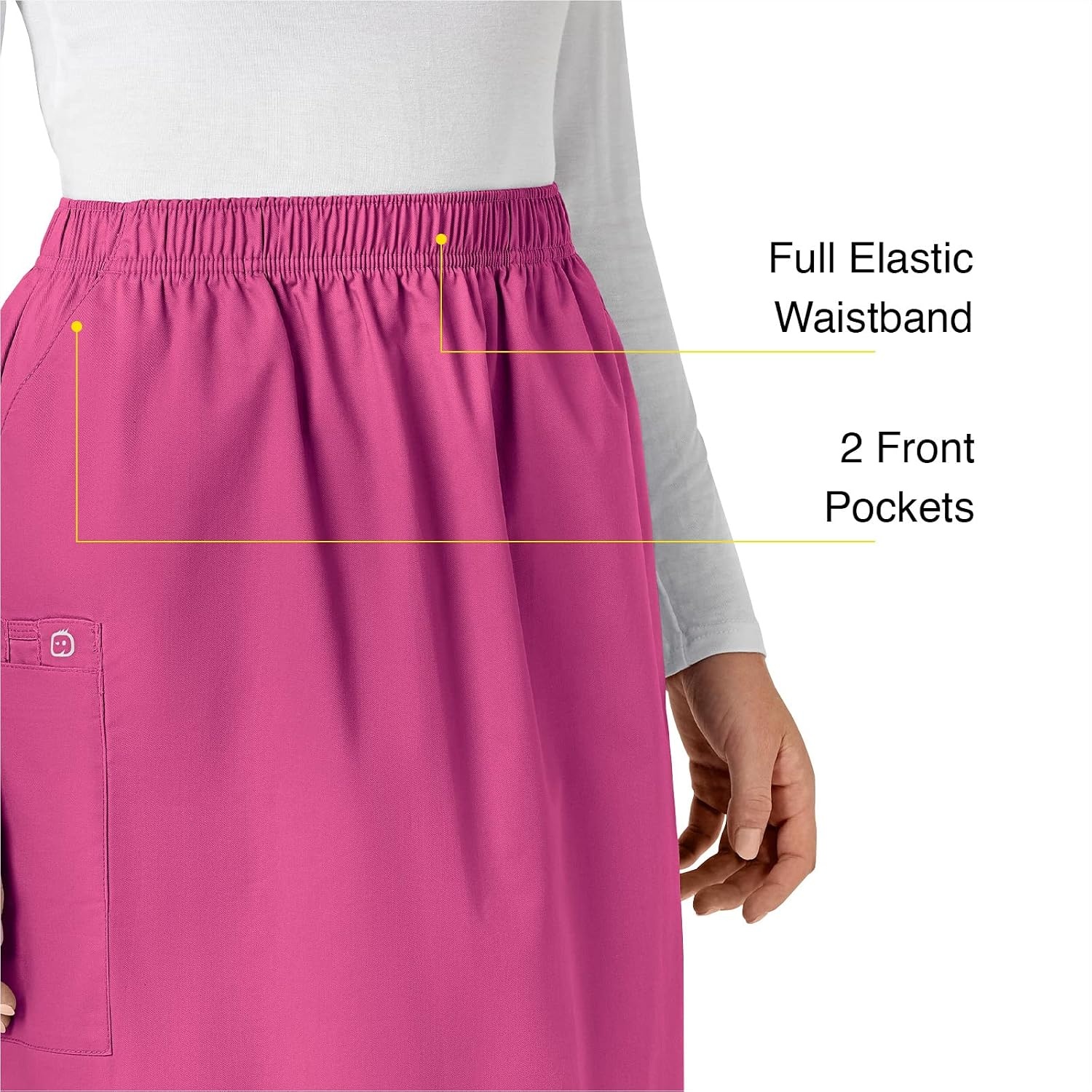 WINK WonderWORK Women’s Pull On Cargo Skirt(Fuchsia)