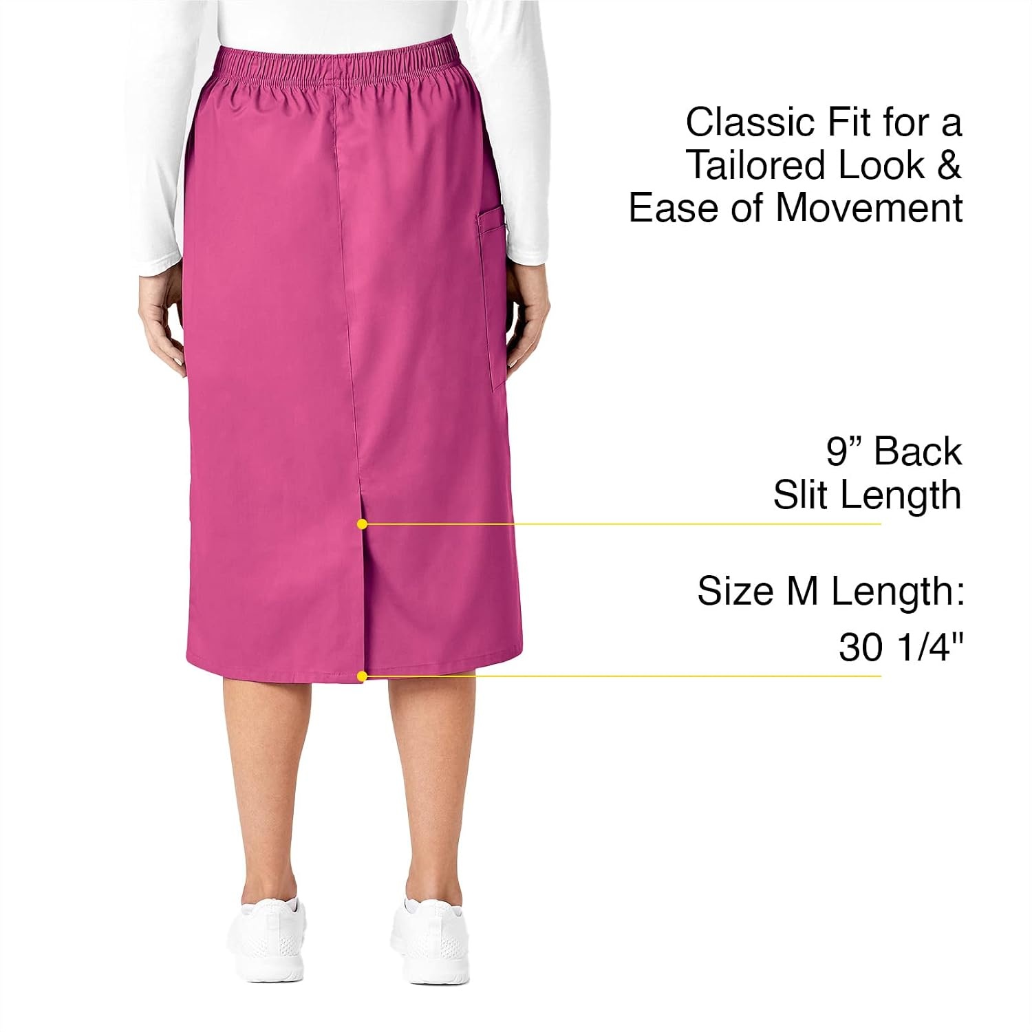 WINK WonderWORK Women’s Pull On Cargo Skirt(Fuchsia)