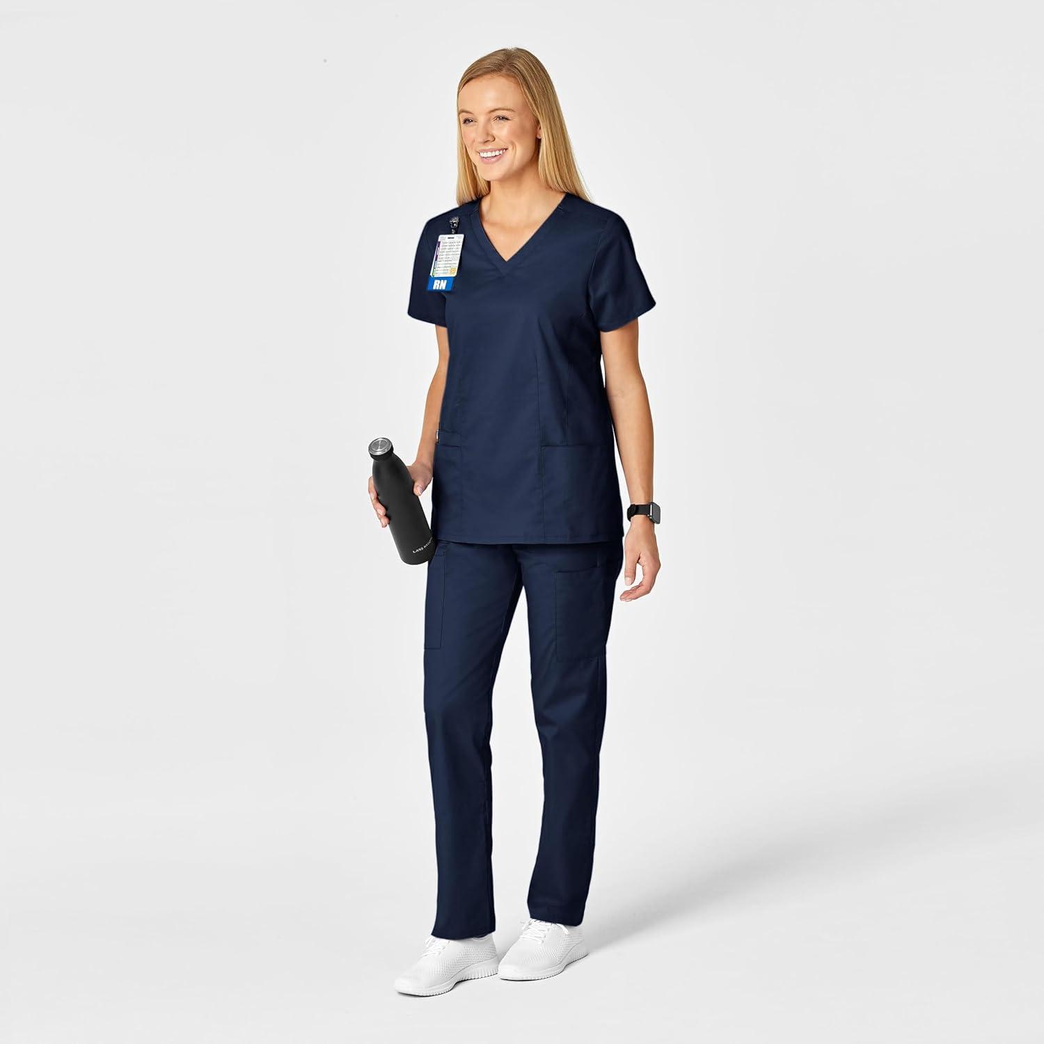 WonderWink Women’s Shaped V-Neck Top(Navy)