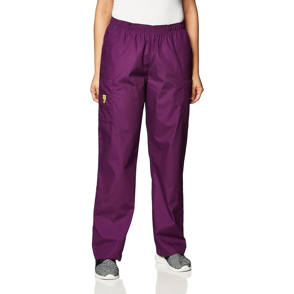 WINK Origins Quebec -Women’s Full Elastic Cargo Scrub Pant(Eggplant)