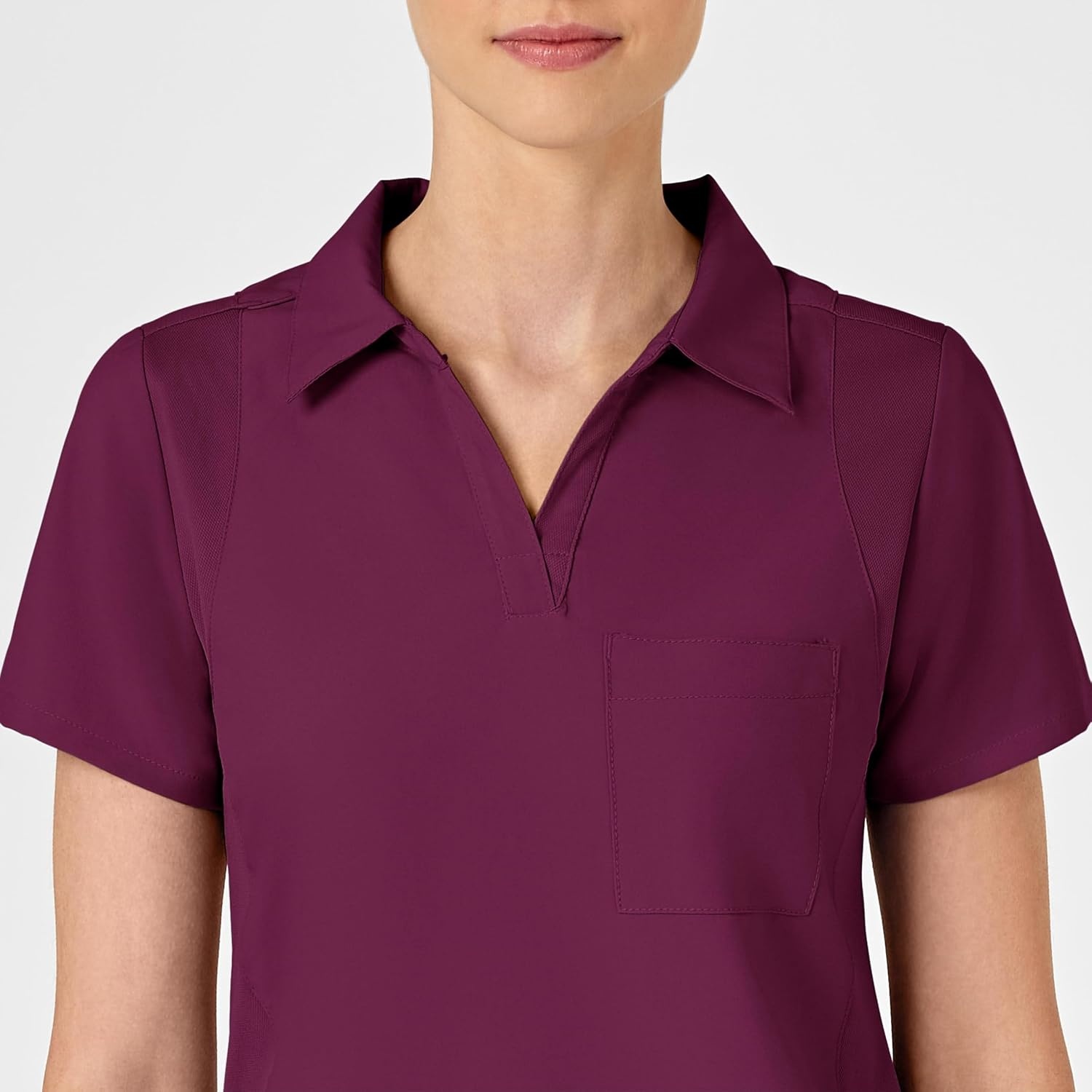 Wink W123 Women’s Collar Scrub Top(Wine)