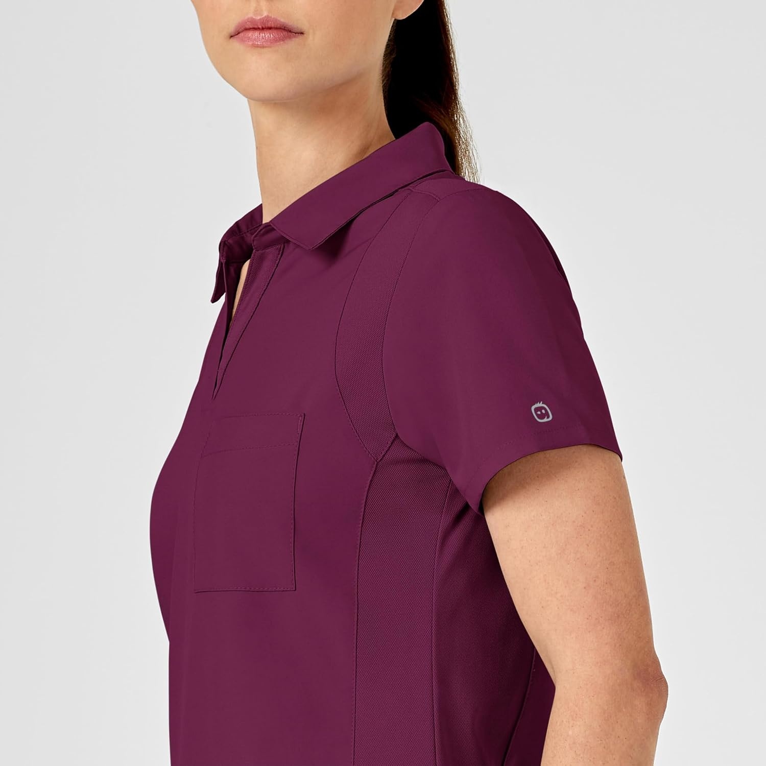 Wink W123 Women’s Collar Scrub Top(Wine)