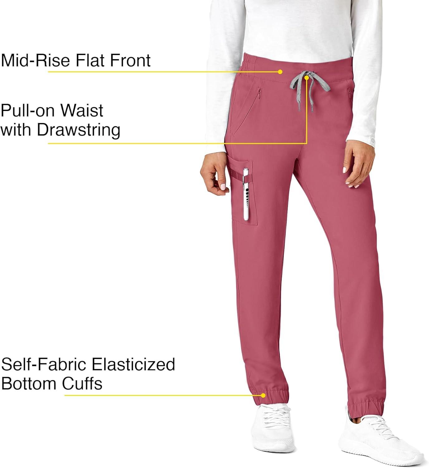 WonderWink Womens Renew Women’s Jogger Scrub Pant(Rosebud)