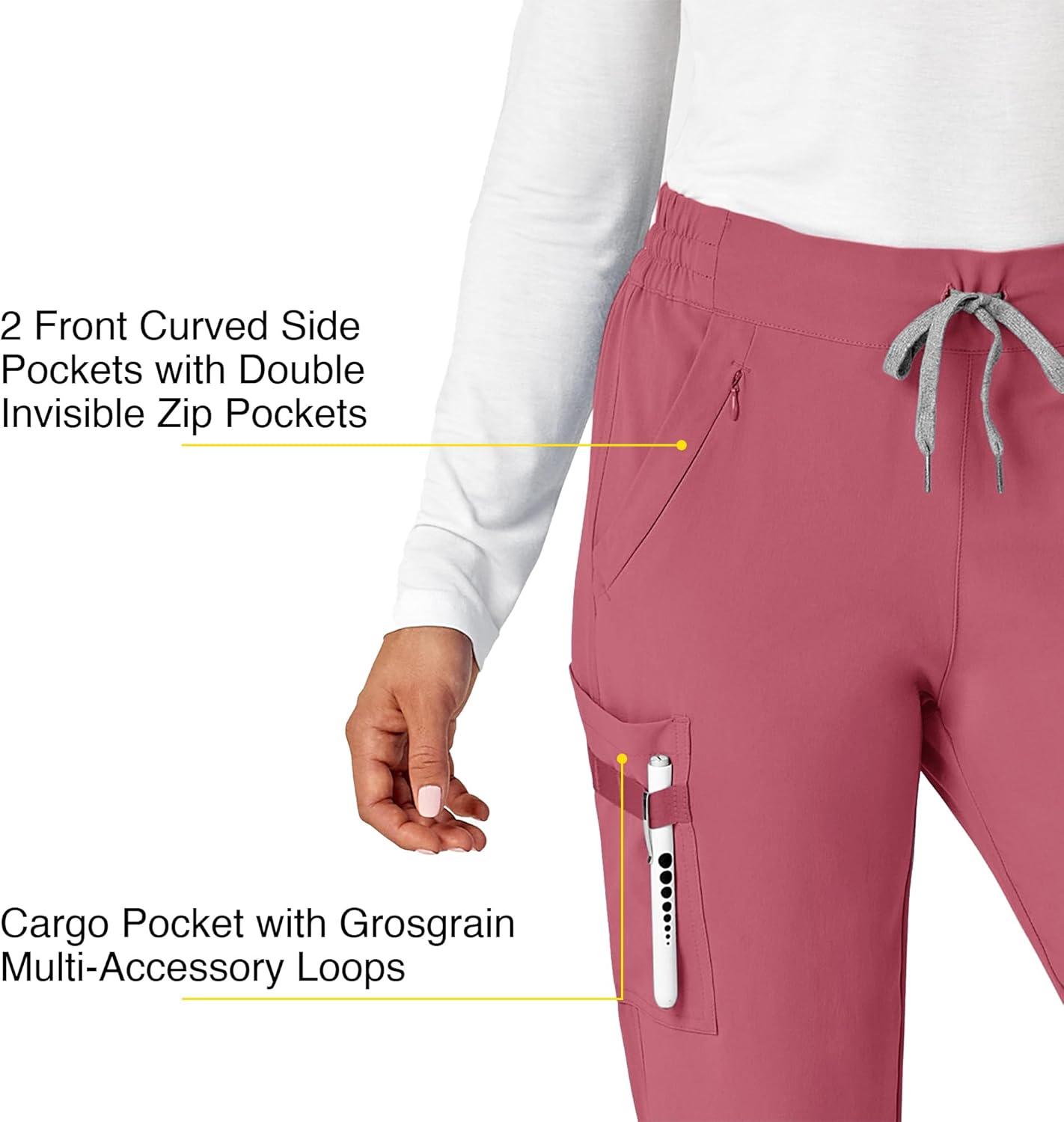 WonderWink Womens Renew Women’s Jogger Scrub Pant(Rosebud)