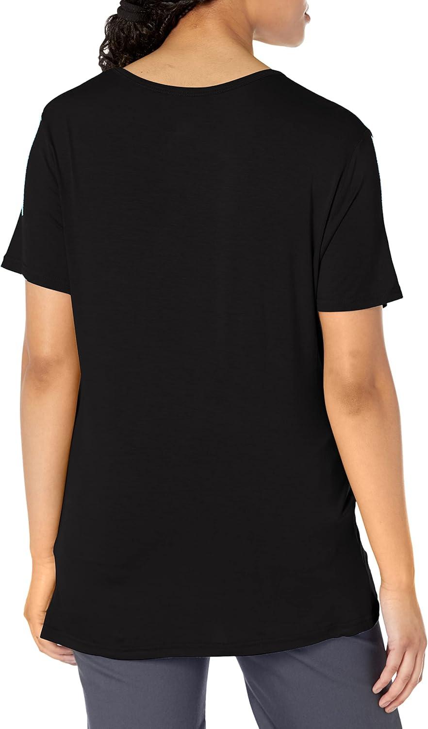 Layers Women’s Silky Knit Short Sleeve Tee(Black)