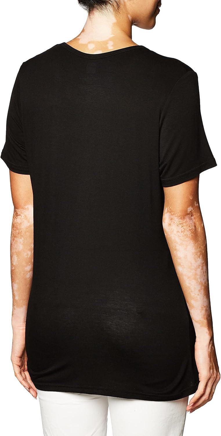 Layers Women’s Silky Knit Short Sleeve Tee(Black)