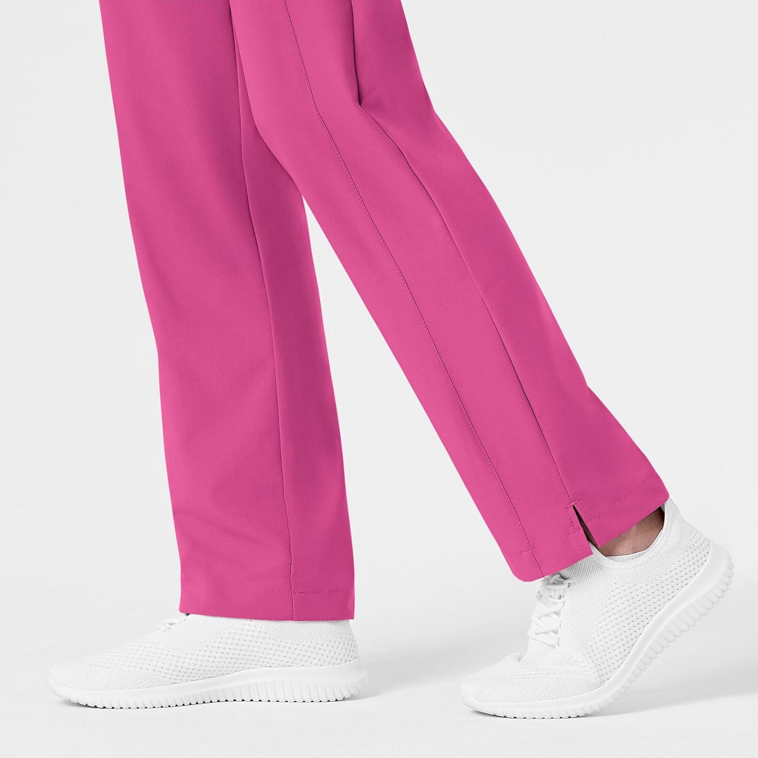 WonderWink womens Women’s Flat Front Cargo Scrub Pant(Hot Pink)