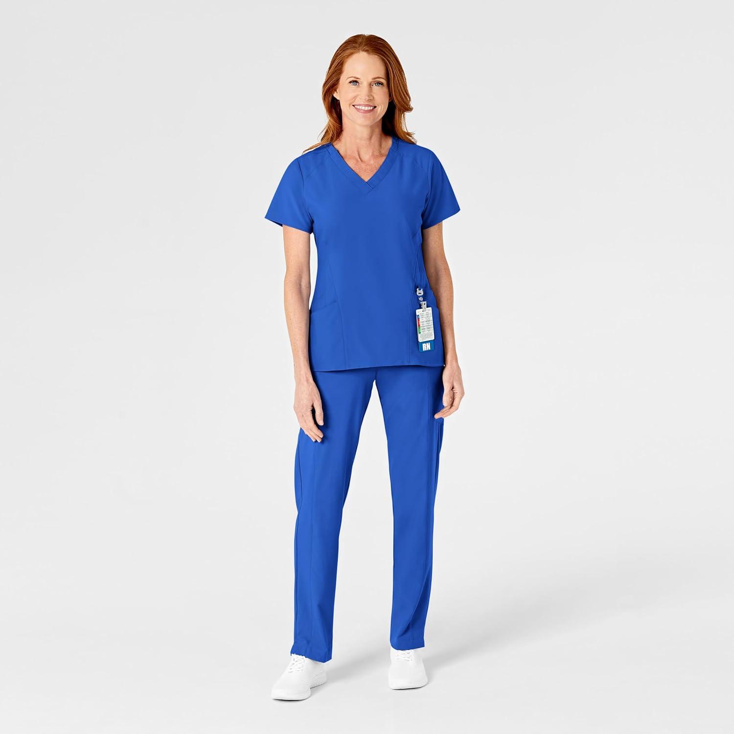 WonderWink womens Women’s Flat Front Cargo Scrub Pant(Royal)