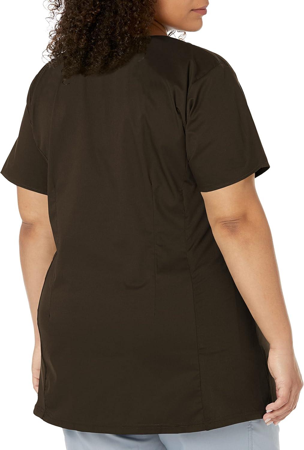 Wink WonderWORK Scrubs for Maternity Mock Wrap Scrub Tops(Chocolate)