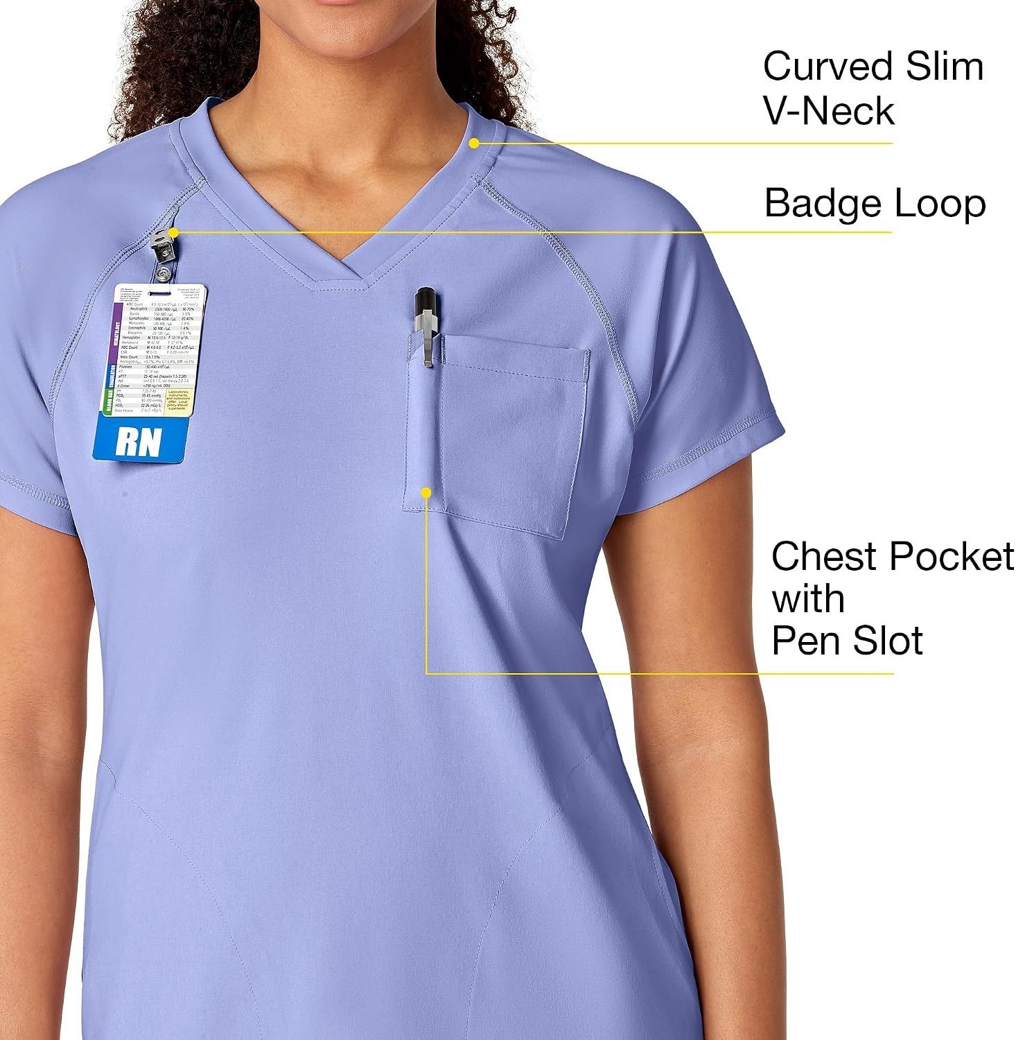 WonderWink Women’s Scrub Top(Ceil Blue)