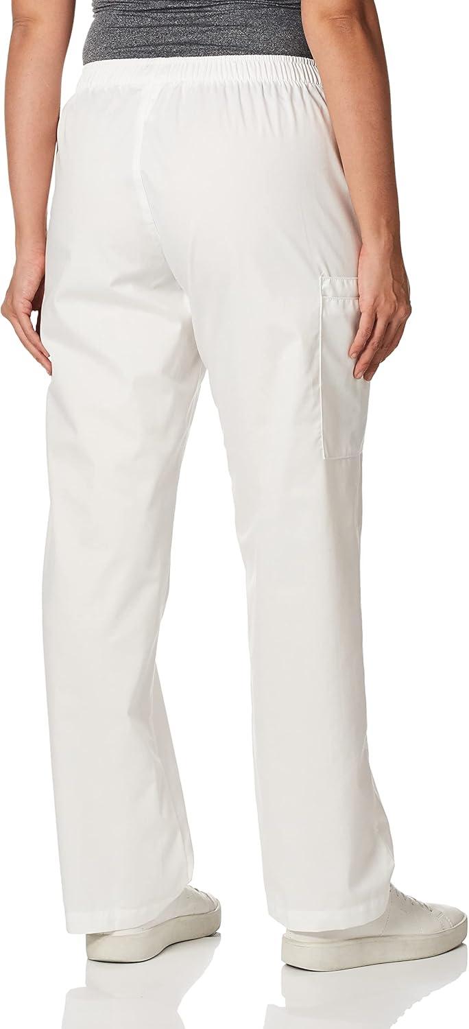 WonderWink Women’s Tall Wonderwork Women’s Pull-On Cargo Scrub Pant Tall(White)