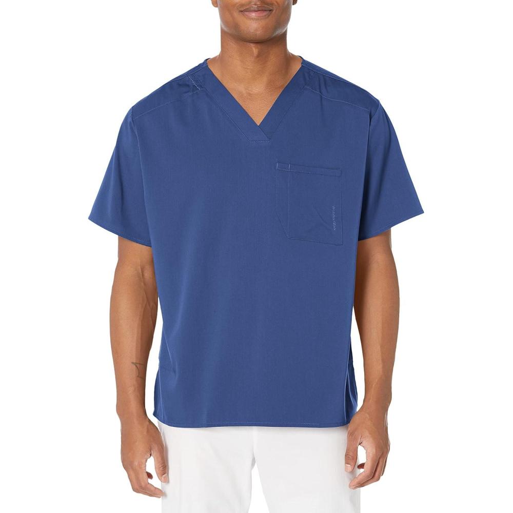 WonderWink Mens Men’s V-Neck Scrub Top(Navy)