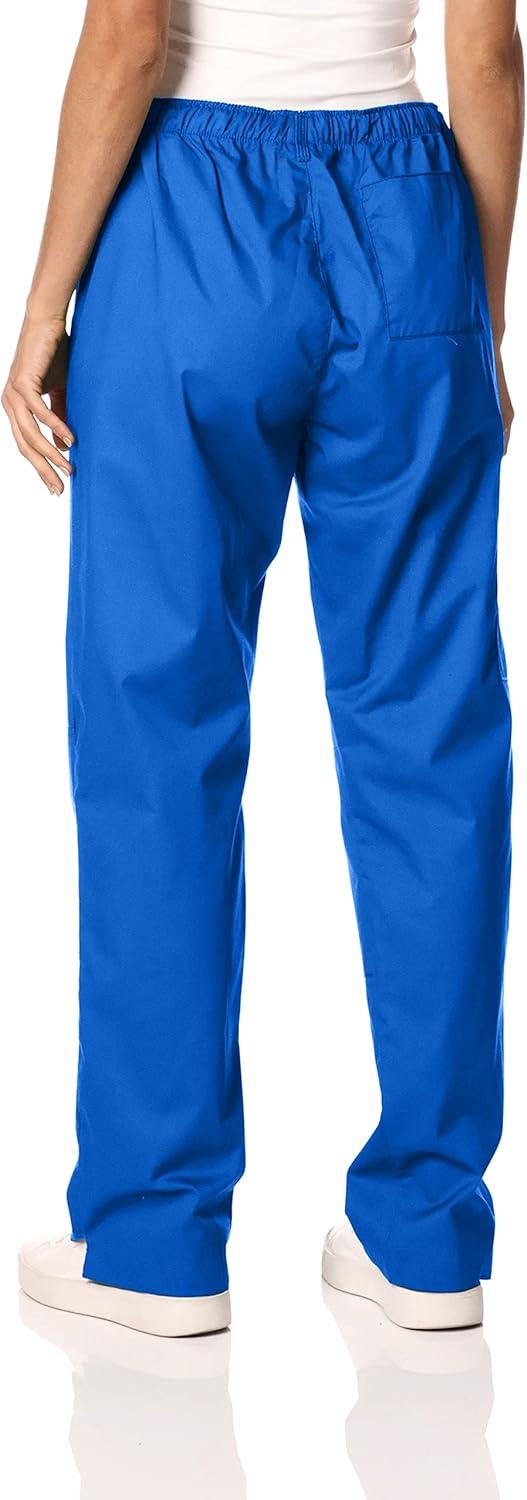 WonderWink Women’s Petite-Plus-Size Wonderwork Straight Leg Cargo Scrub Pant(Royal)