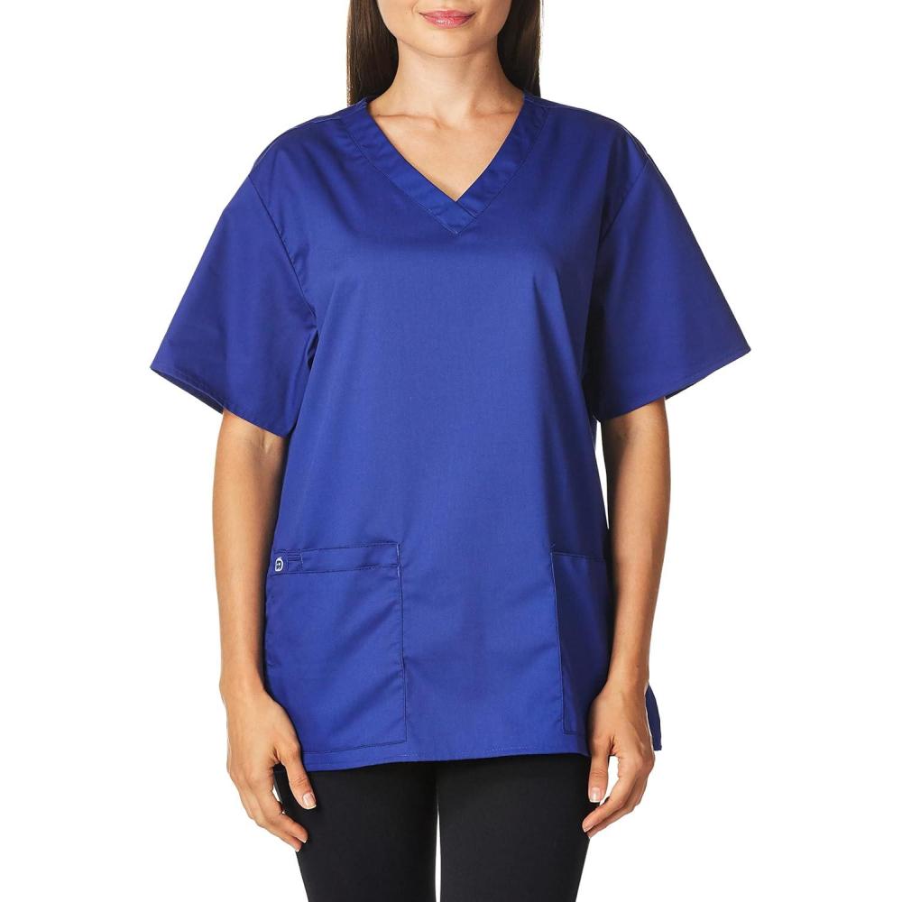 WonderWink Unisex-Adult Unisex V-Neck Top(Galaxy Blue)