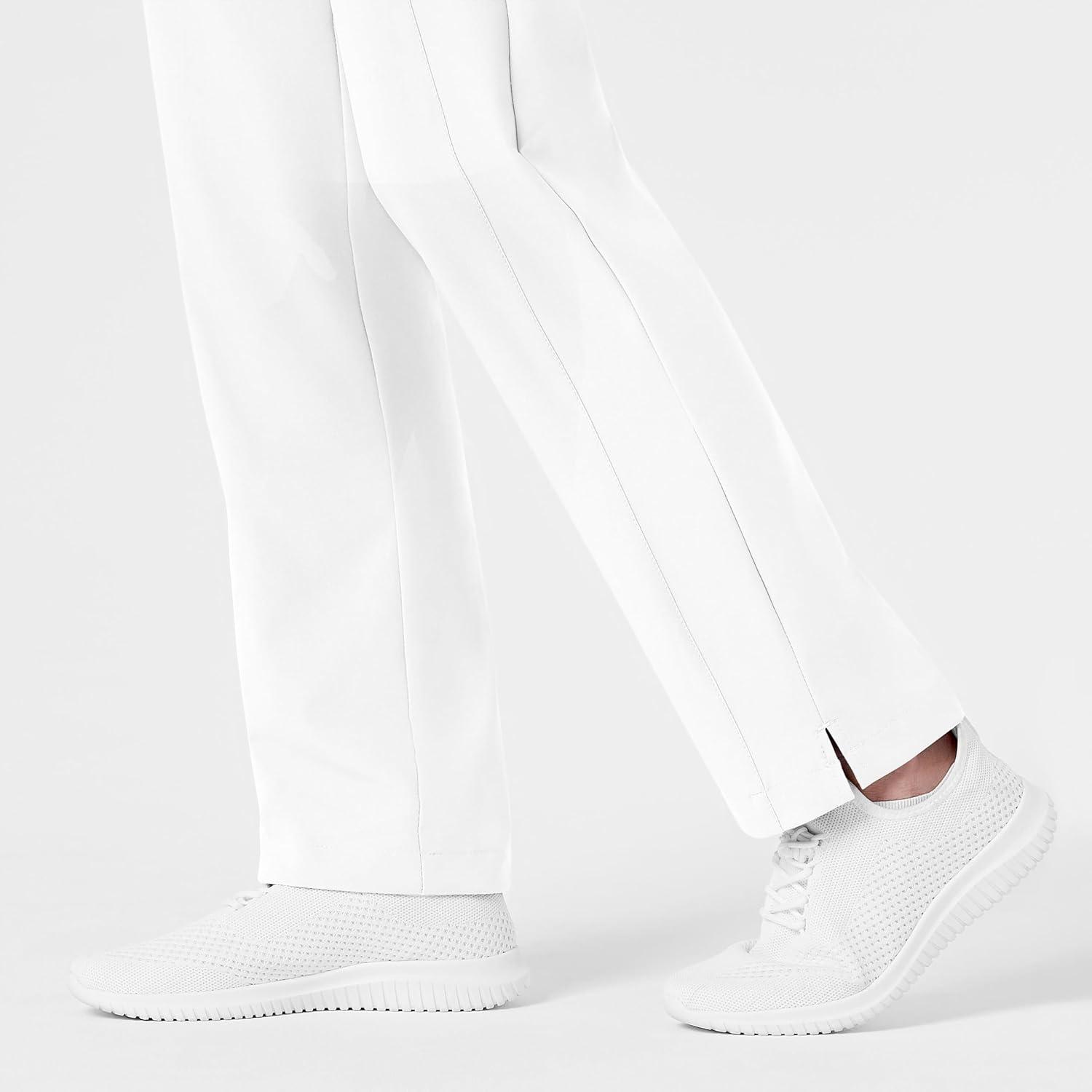 WonderWink womens Women’s Flat Front Cargo Scrub Pant(White)
