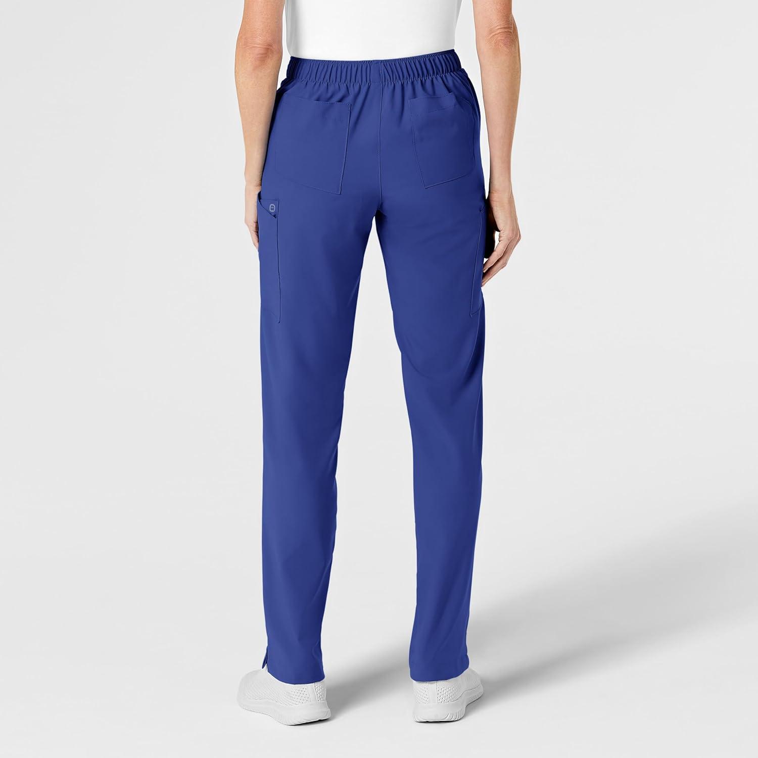 WonderWink womens Women’s Flat Front Cargo Scrub Pant(Galaxy Blue)
