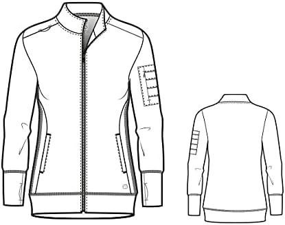 WonderWink womens Women’s Moto Scrub Jacket(Black)