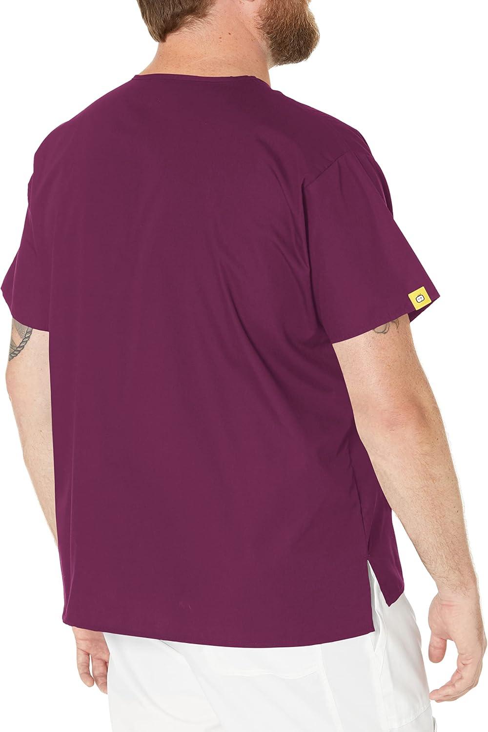 WonderWink Men’s Big The Alpha Unisex V-Neck Scrub Top(Wine)