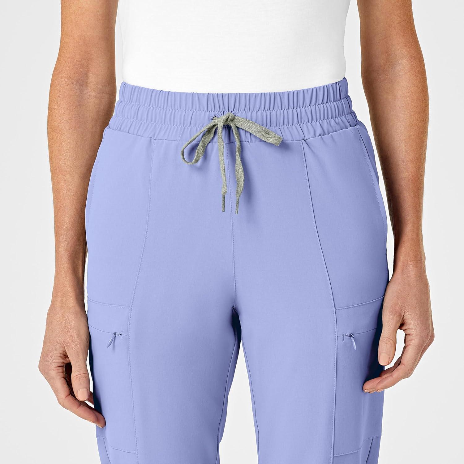 Renew Women’s High Waist Slim Leg Scrub Pant(Ceil Blue)