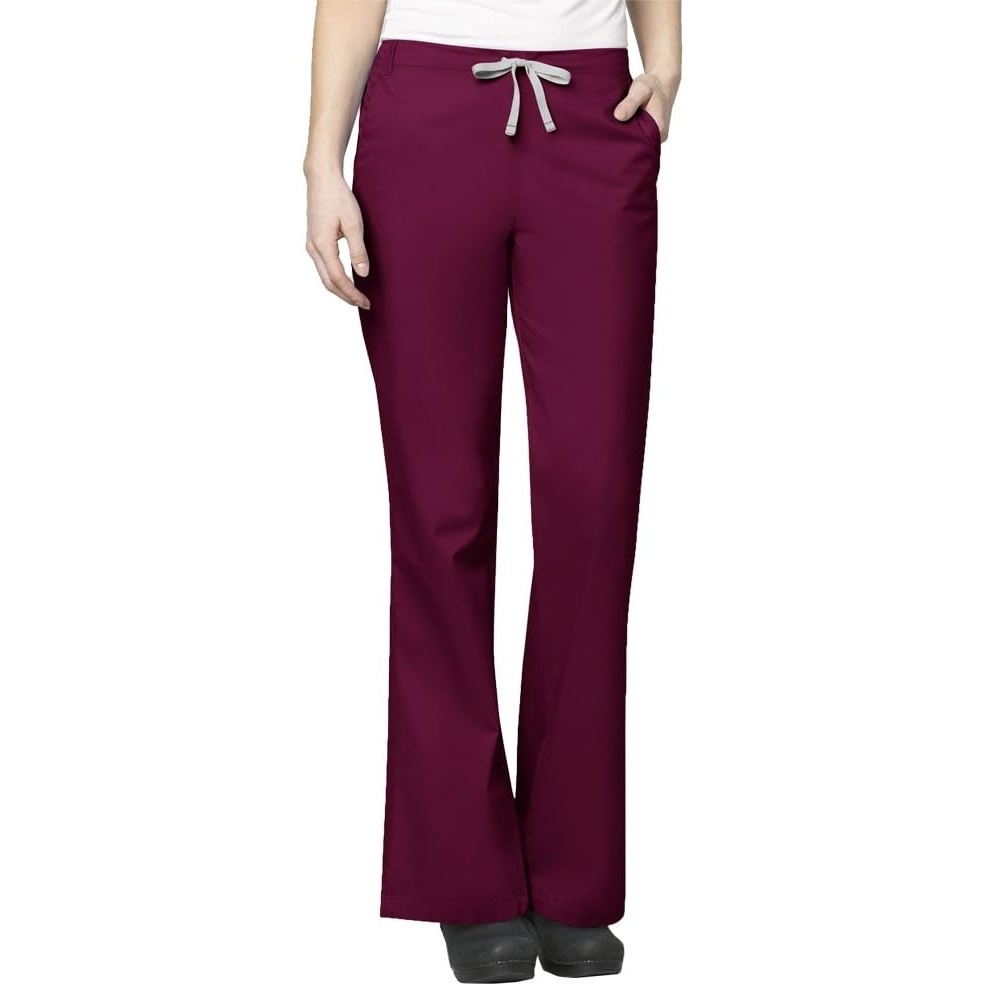 WonderWink Women’s Wonderwork Flare Leg Scrub Pant(Wine)