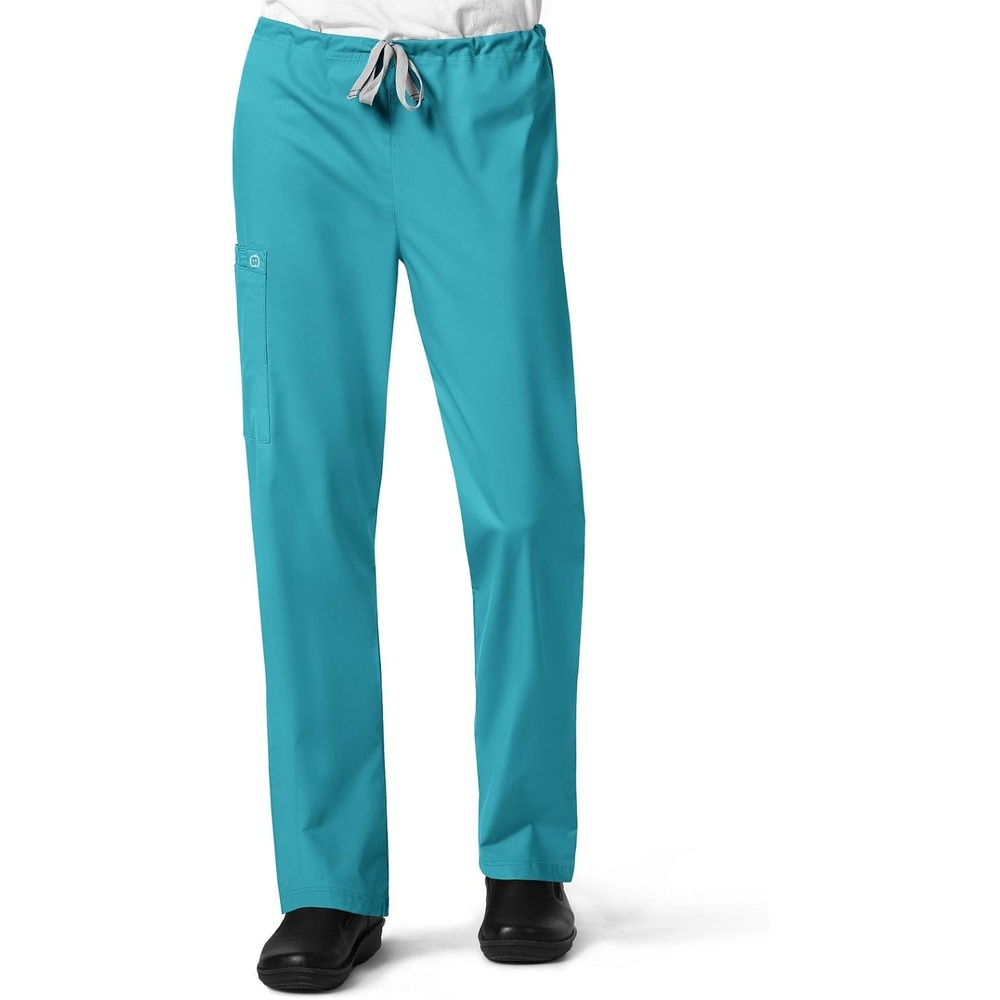Wink WonderWORK Unisex Drawstring Cargo Scrub Pant(Teal Blue)