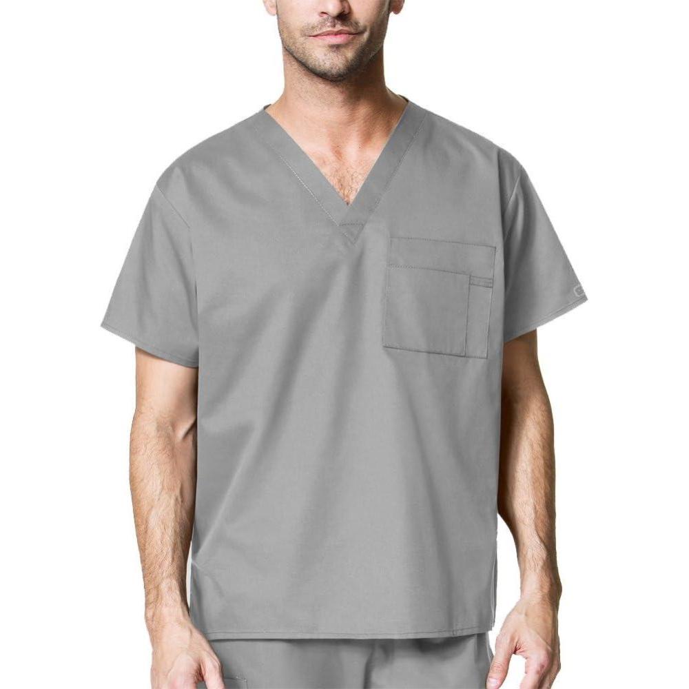 WonderWink Womens Unisex V-Neck Top Medical Scrubs Shirt, Grey, Medium US