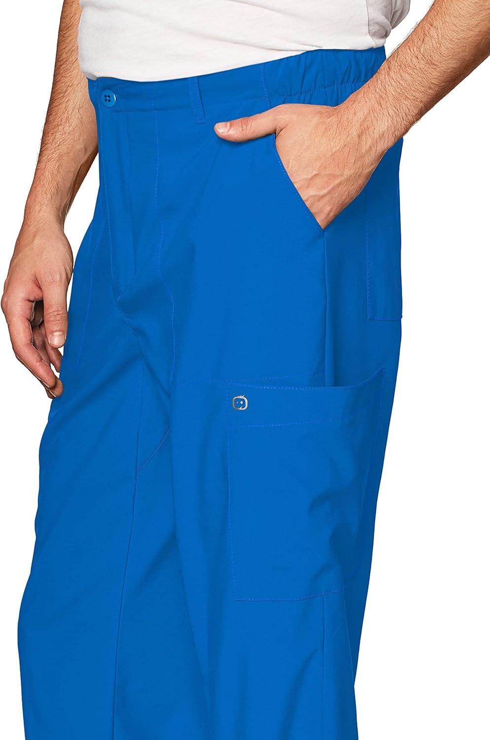 WonderWink Mens Men’s Flat Front Cargo Pant(Royal)