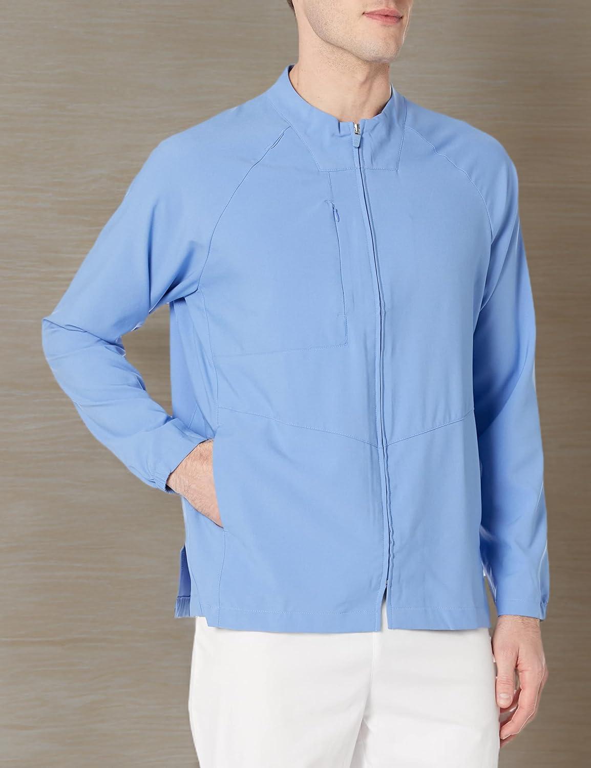 WonderWink Mens Zip-front Warm-up JacketZip-Front Warm-Up Jacket(Ceil Blue)