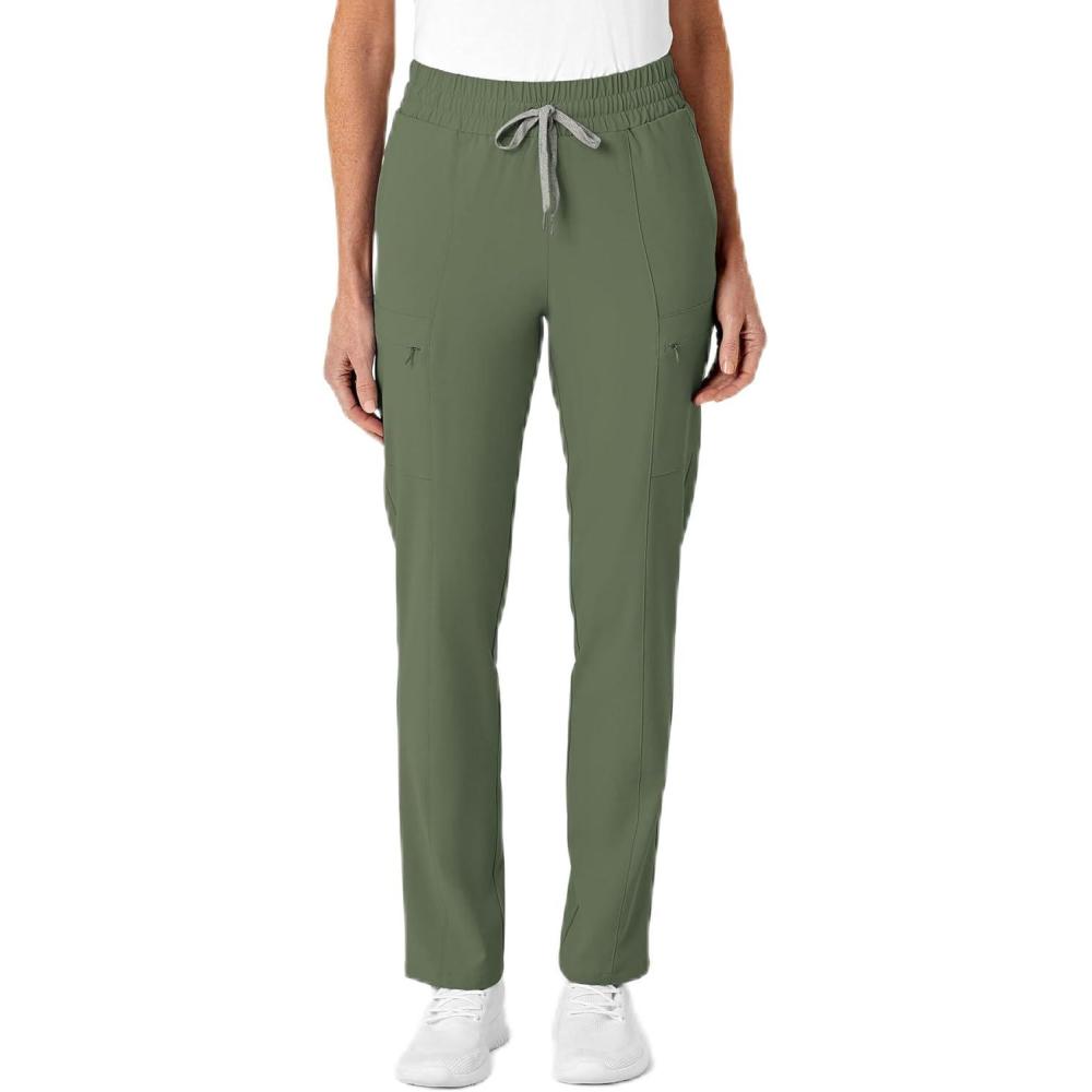 Renew Women’s High Waist Slim Leg Scrub Pant(Olive)