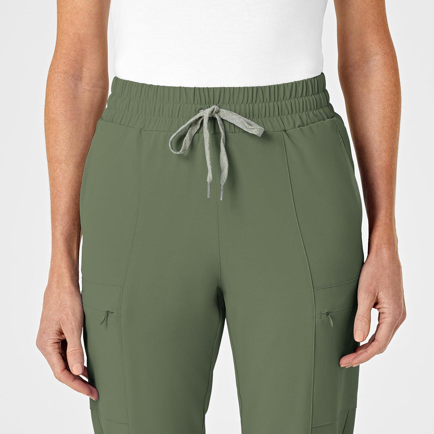 Renew Women’s High Waist Slim Leg Scrub Pant(Olive)