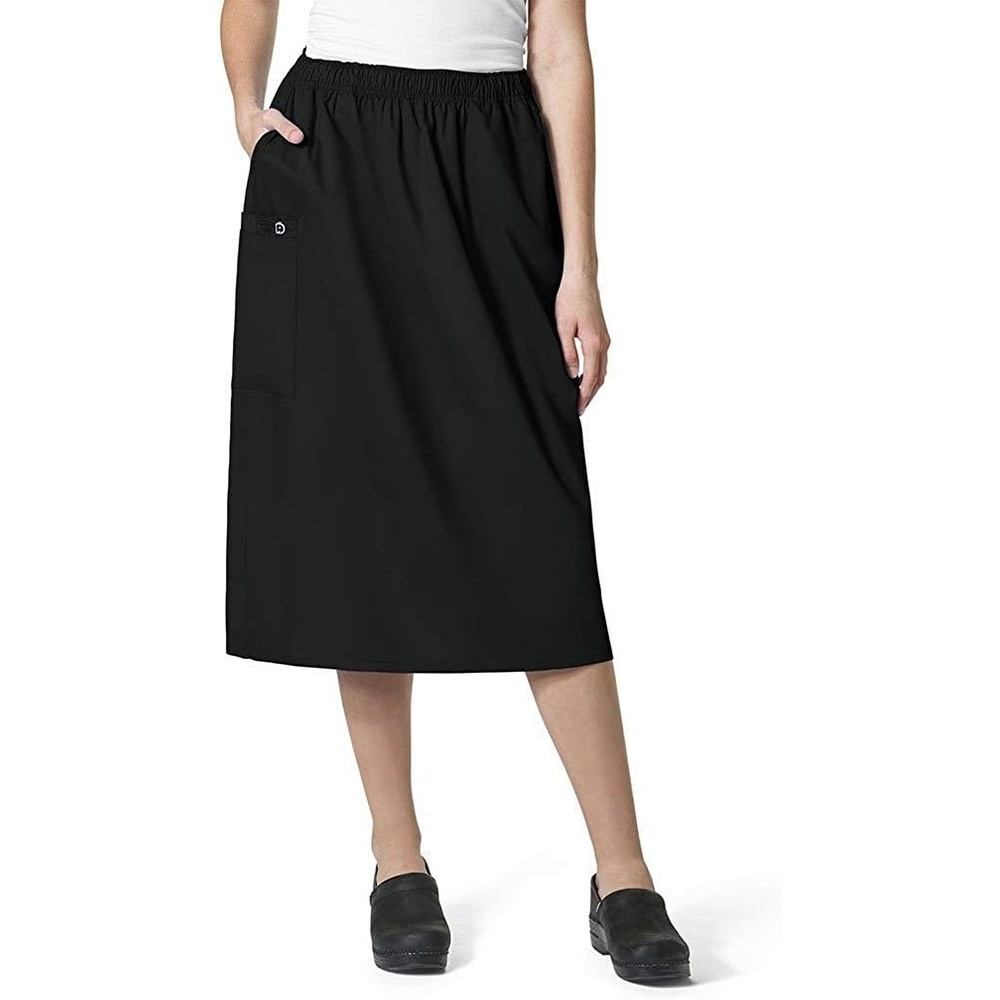 WINK WonderWORK Women’s Pull On Cargo Skirt(Black)