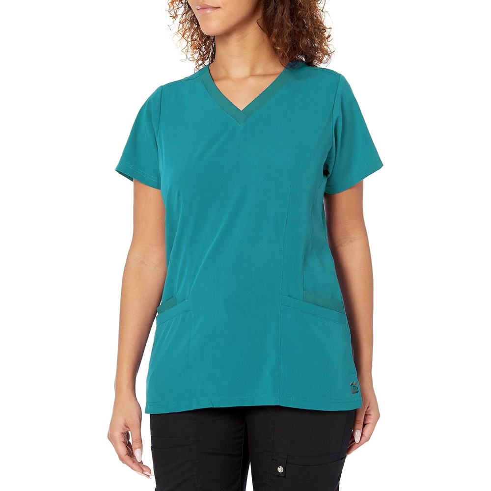 Wink Women’s Women’s Flex Back V-Neck Scrub Top(Teal Blue)