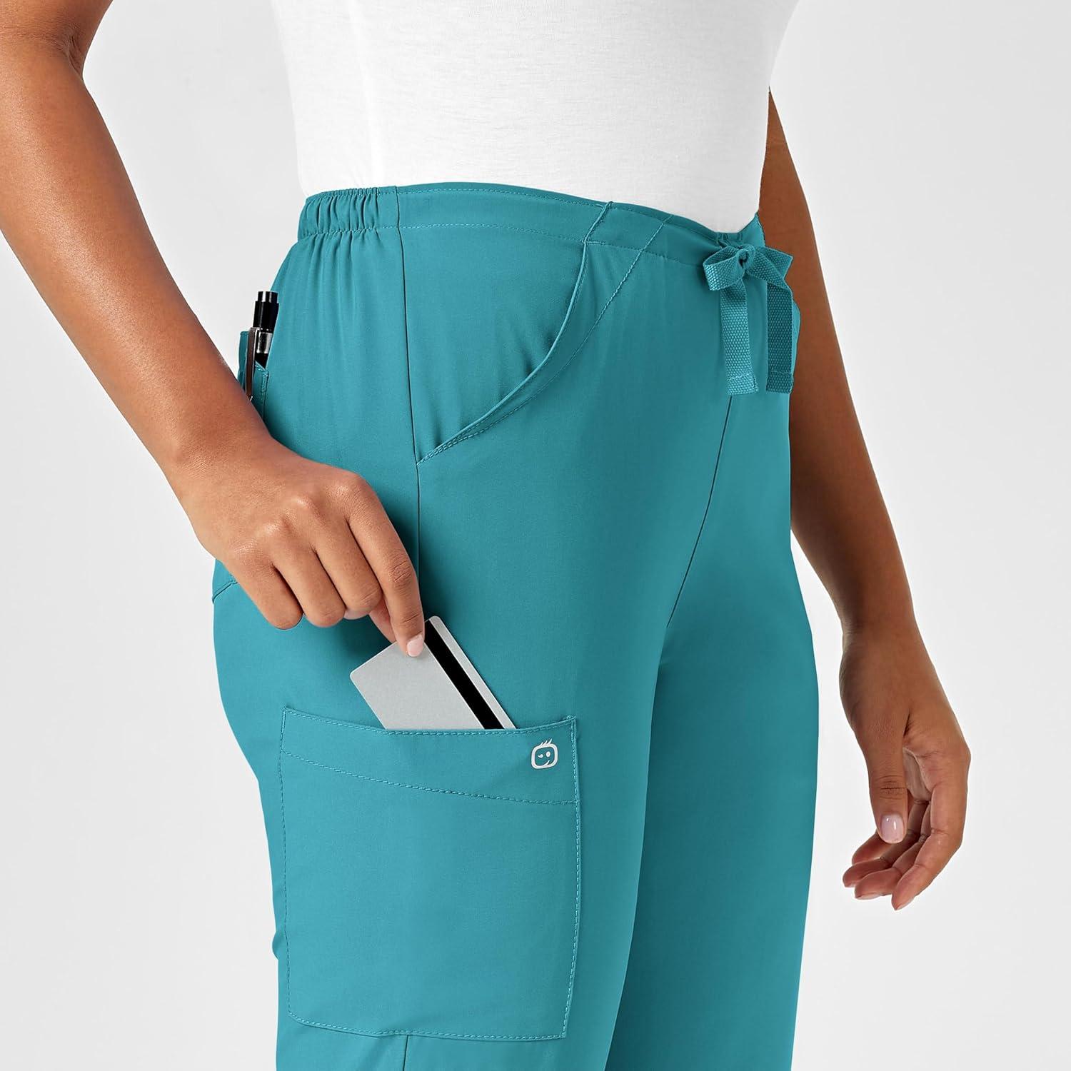 WonderWink Petite Women’s Drawstring Pant(Teal Blue)