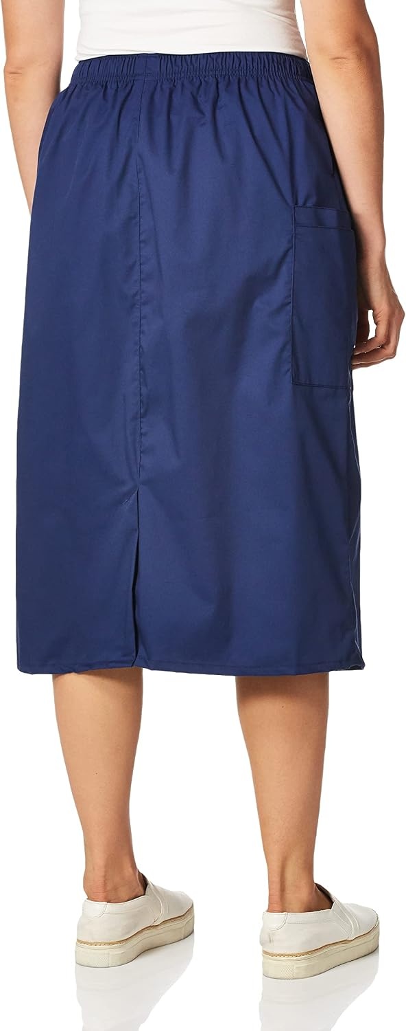 WINK WonderWORK Women’s Pull On Cargo Skirt(Navy)