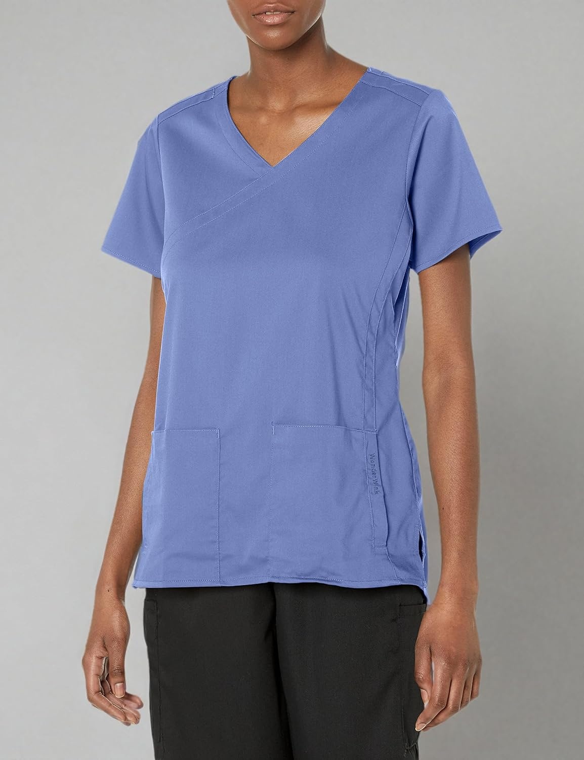 Wink PRO Women’s 4 Pocket Wrap Scrub Top(Ceil Blue)