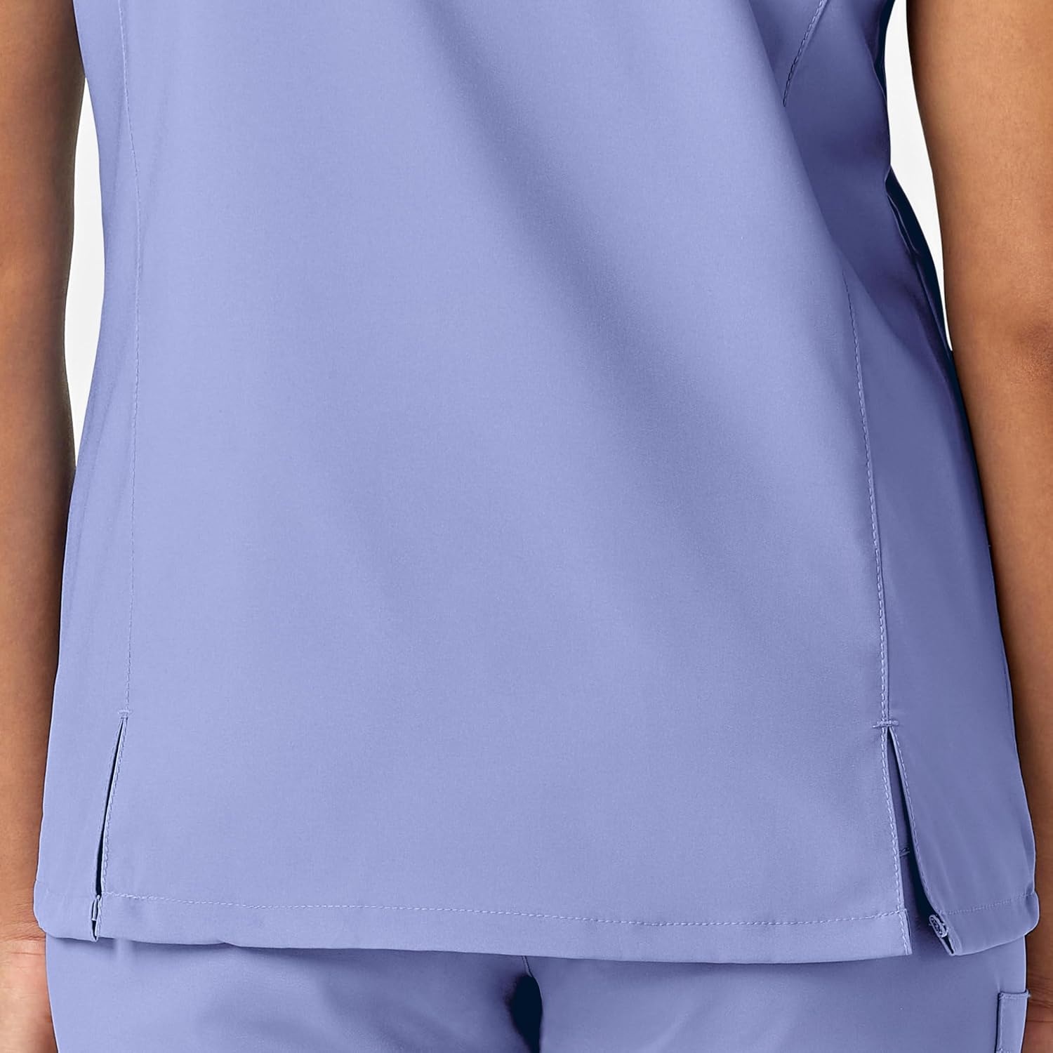 Wink W123 Women’s Y-Neck Wrap Scrub Top(Ceil Blue)