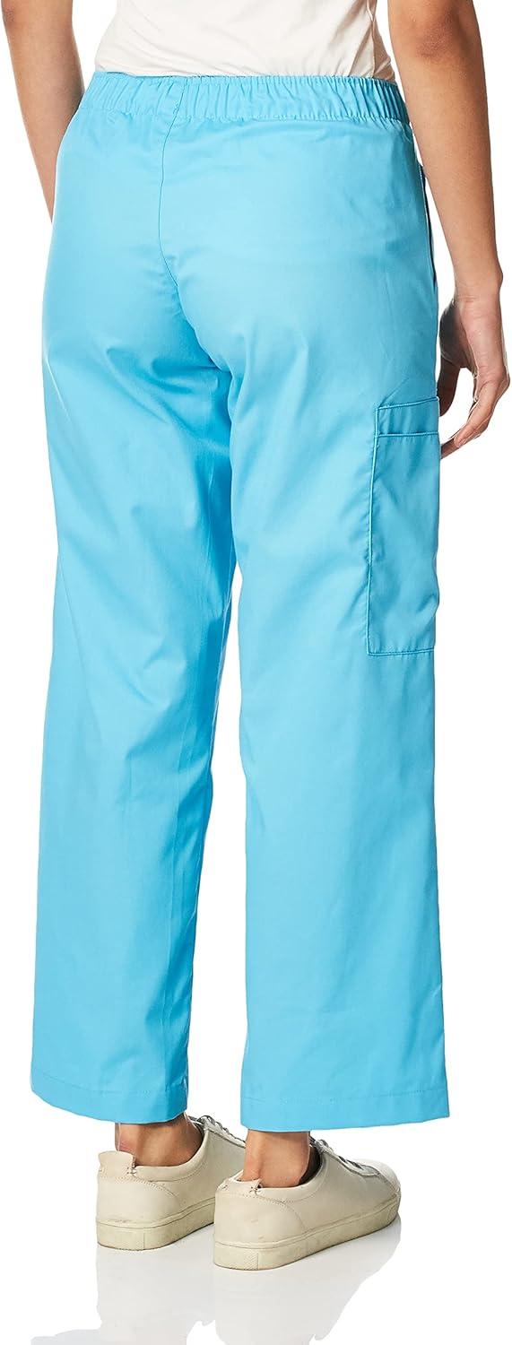 WonderWink Women’s Tall Wonderwork Women’s Pull-On Cargo Scrub Pant Tall(Light Turquoise)