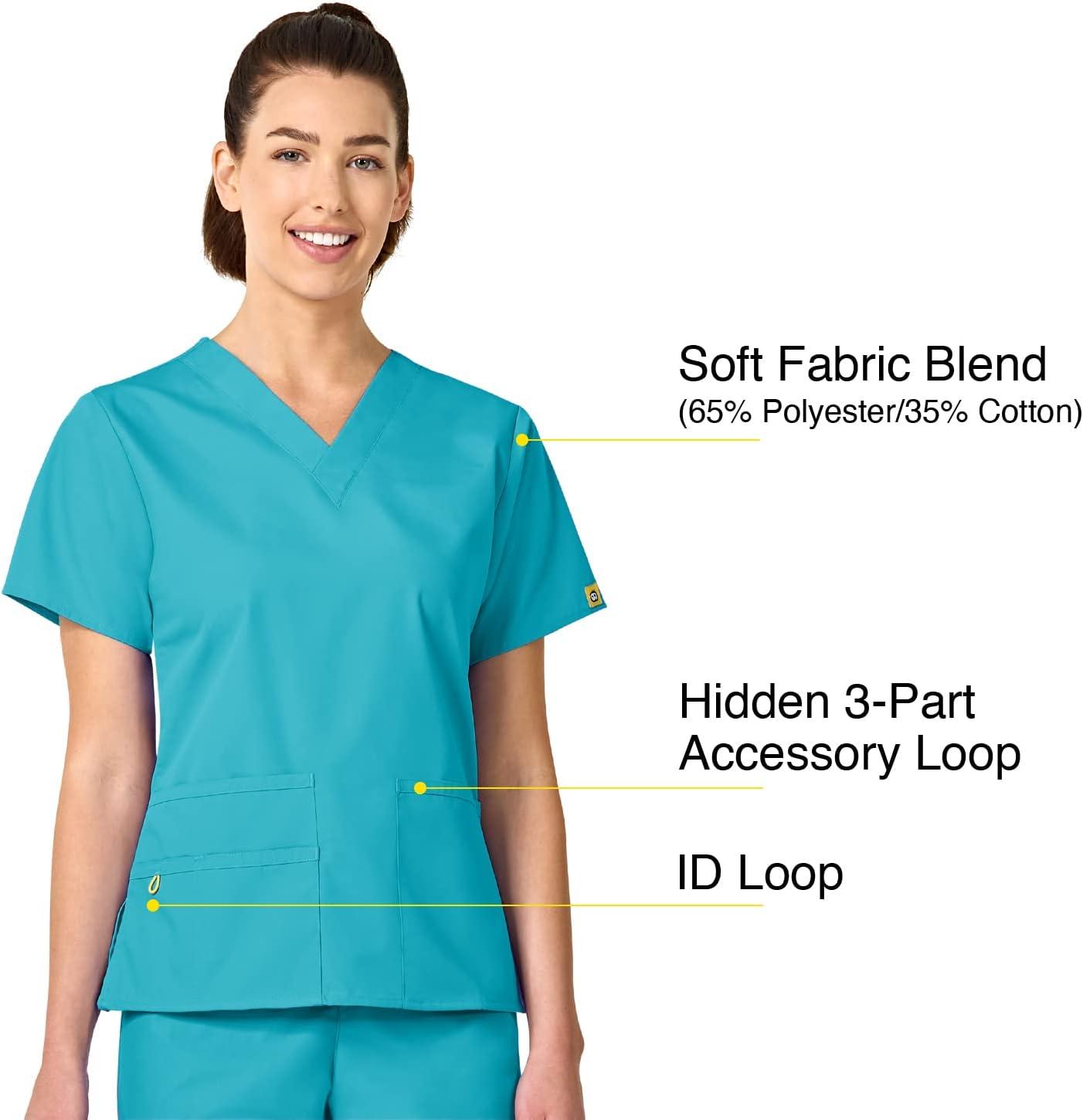 WonderWink Women’s Origins Bravo Scrub Top(Real Teal)